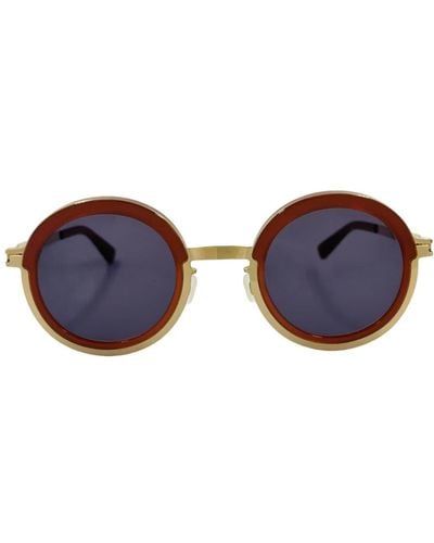 Mykita Vintage runde sonnenbrille rot/gold - Blau