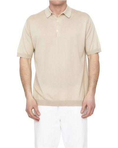 John Smedley Polo Shirts - Natural