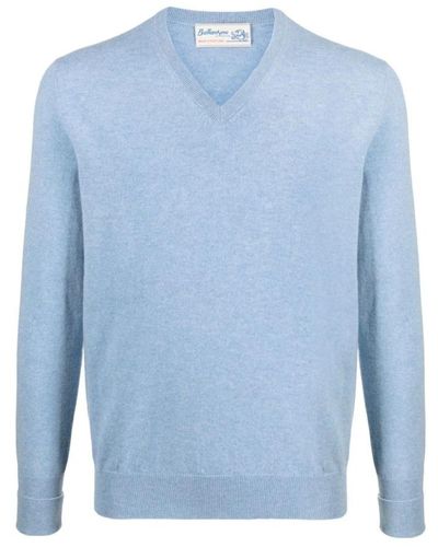 Ballantyne V-Neck Knitwear - Blue