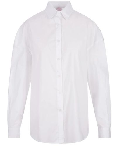 Stella Jean Camisa oversize de popelina de algodón blanco