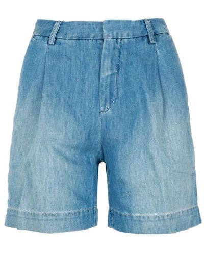 Roy Rogers Shorts de mezclilla cintura alta cierre - Azul
