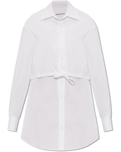 T By Alexander Wang Vestito camicia in cotone - Bianco