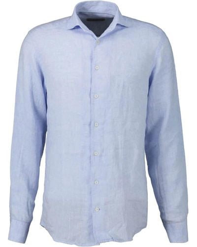 John Miller Camicia in lino blu chiaro