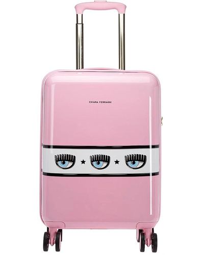 Chiara Ferragni Eyelike logo koffer mit kombinationsschloss,rosa koffer range la trolley sketch - Pink