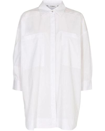 co'couture Camisa blanca de algodón crujiente con bolsillo - Blanco