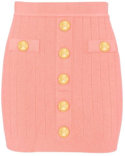 Balmain Knit skirt with buttons - Rosa