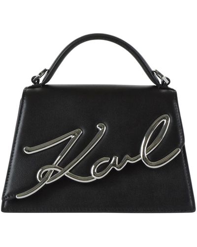 Karl Lagerfeld Lederhandtasche k/signature 2.0 sm - Schwarz