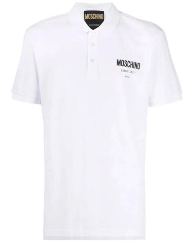 Moschino Polo con logo stampato - Bianco