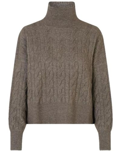 Samsøe & Samsøe Jersey de cuello alto de mezcla de lana - Marrón