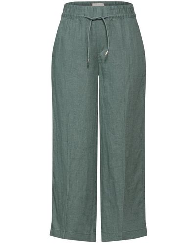 Street One Pantalones culotte de lino loose fit - Verde