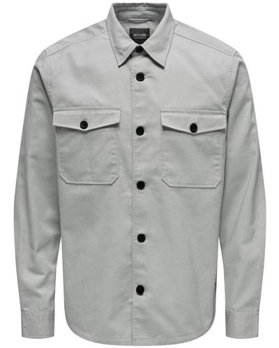 Only & Sons Casual Shirts - Grey