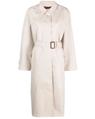Gucci Trench coat in gabardine bianco con cintura - Neutro