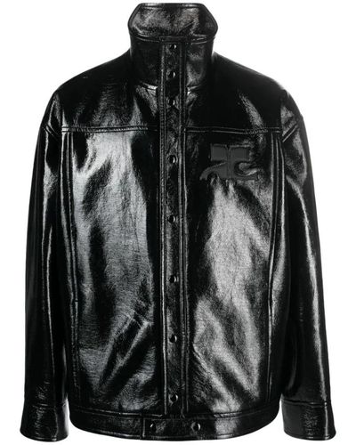 Courreges Leather Jackets - Black