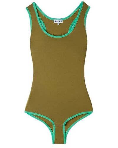 Sunnei Dehnbarer olivgrüner jersey-body