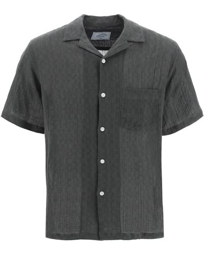 Portuguese Flannel Short sleeve shirts - Schwarz