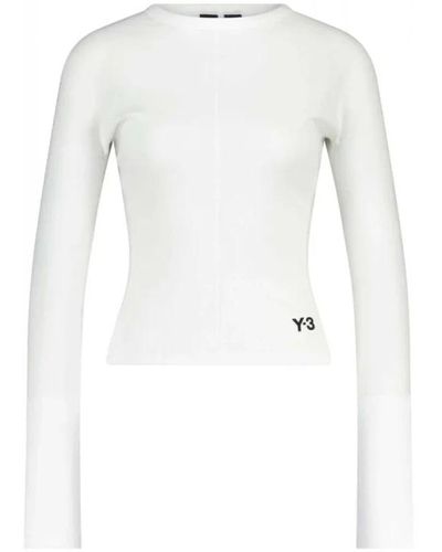 Y-3 Camiseta de manga larga con logo estiloso - Blanco