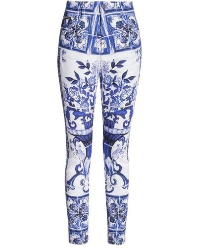 Dolce & Gabbana Gemusterte jeans im 'grace'-muster - Blau
