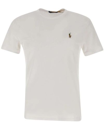 Polo Ralph Lauren Weiße baumwoll-t-shirt mit logo