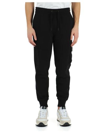 Calvin Klein Pantalone sportivo in cotone garzato con patch logo - Nero