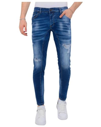 Local Fanatic Zerstörte slim fit jeans -1082 - Blau