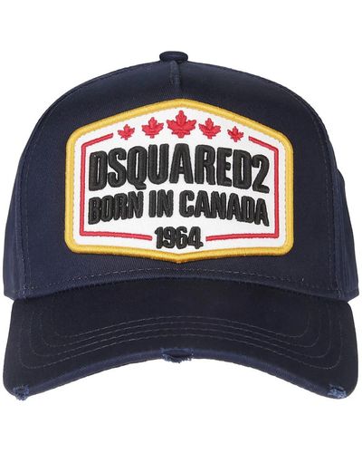 DSquared² Navy logo baseball cap - Blau
