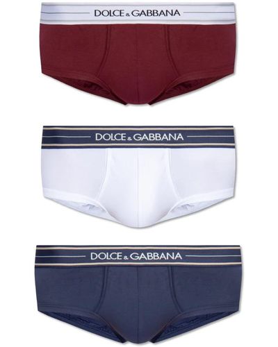 Dolce & Gabbana Marken-slips dreierpack - Lila