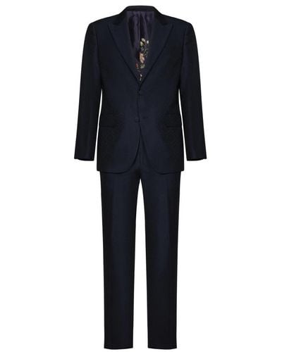 Etro Single Breasted Suits - Black