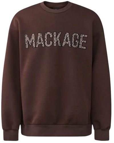Mackage Max Double-Face Jersey Sweatshirt With Wordmark - Braun