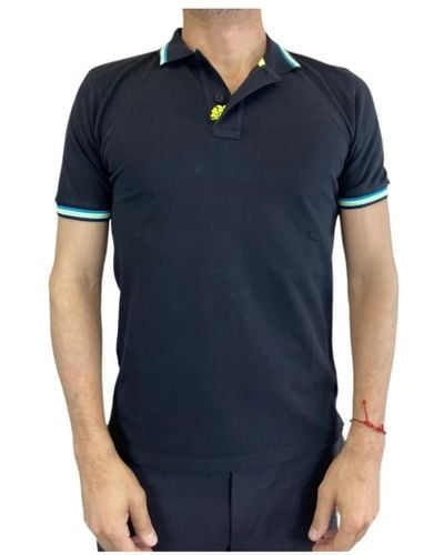 Sundek Fluorescent line black polo shirt - Blau