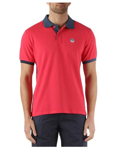 North Sails Piqué polo mit frontlogo-patch - Rot