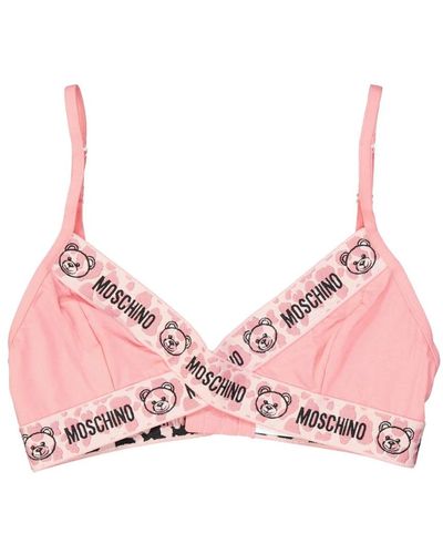 Moschino Triangel-bh mit teddybär-print - Pink