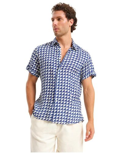 Peninsula Short Sleeve Shirts - Blue
