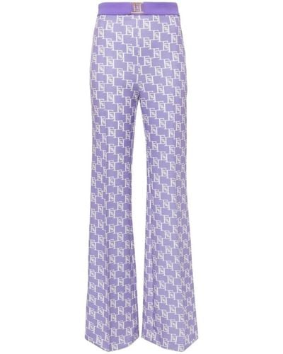 Elisabetta Franchi Wide Trousers - Purple