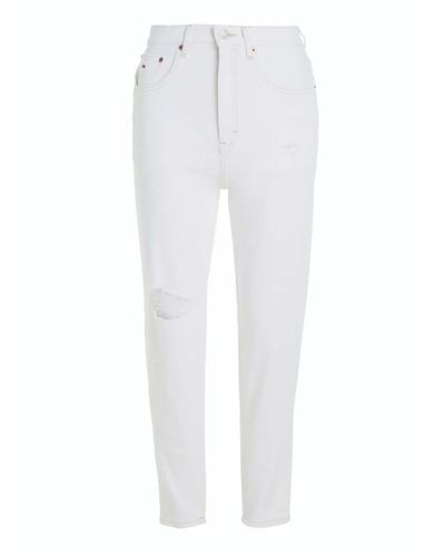Tommy Hilfiger Mom jeans hohe taille vintage stil - Weiß