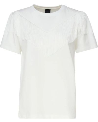 Pinko Baumwolle elastan t-shirts und polos - Weiß