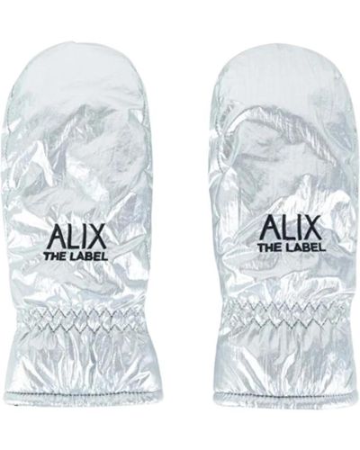 Alix The Label Guanti metallici - eleganti guanti invernali - Bianco
