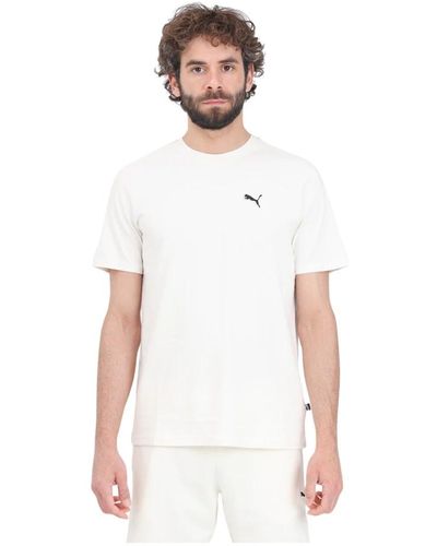 PUMA Crema t-shirt con logo ricamato - Bianco