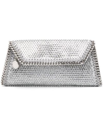 Stella McCartney Tasche mit kristallverzierung und kettenbesatz - Grau