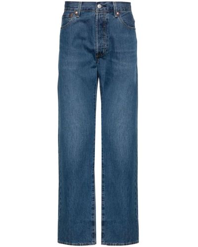 Levi's Blaue denim jeans mit whiskering-effekt levi's