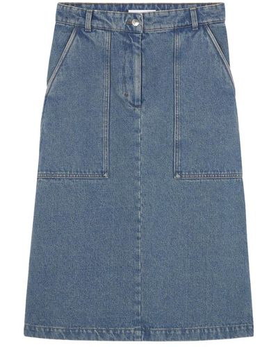 Maison Kitsuné Skirts > denim skirts - Bleu