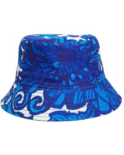La DoubleJ Bucket Hat mit Nähten - Blau