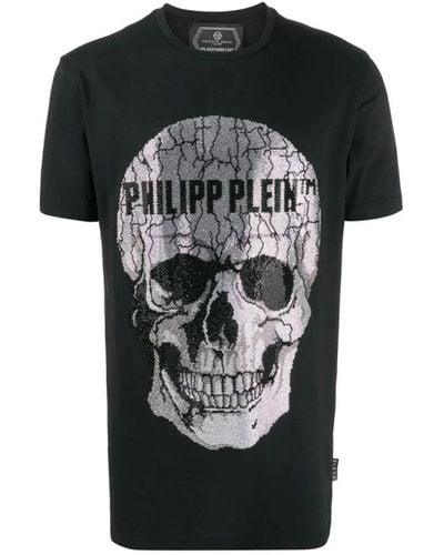 Philipp Plein T-shirt nera con skull str - Nero