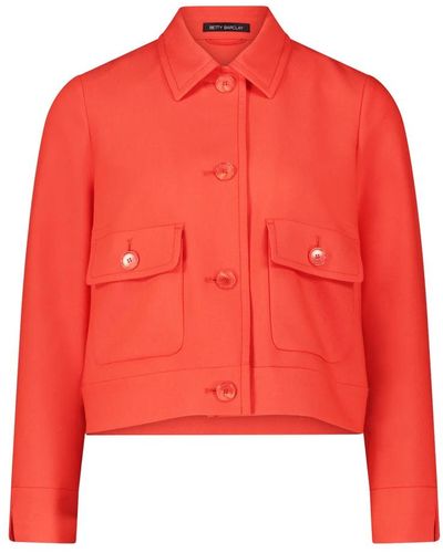 Betty Barclay Klassische blazer jacke mit taschen - Rot