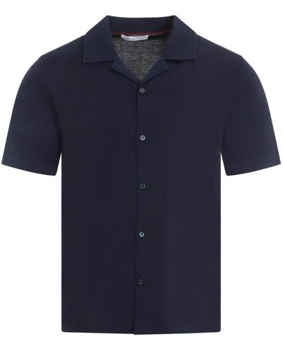 Brunello Cucinelli Short Sleeve Shirts - Blue