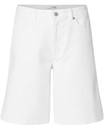 SELECTED Weiße bermuda-shorts