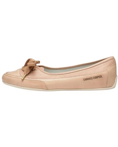 Candice Cooper Ballerina in pelle tamponata candy bow - Rosa