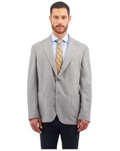 Brooks Brothers Giacca in misto lana e cashmere grigio chiaro