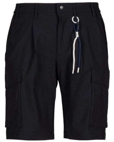 People Of Shibuya Blaue elastische bermuda shorts cargo stil - Schwarz