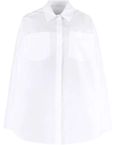 Valentino Weiße baumwollkleid mit langen ärmeln