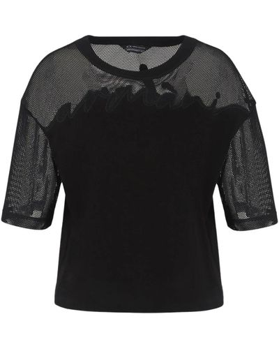 Armani Exchange Camiseta corta de algodón orgánico - Negro